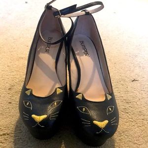 Meow! Kitten wedge platform heels, what?!